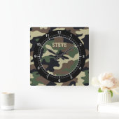 Aangepaste 'Forest Camo'-wandklok Vierkante Klok (Huis)