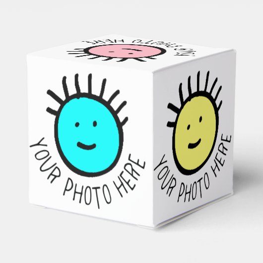 Aangepaste foto 10 x SQUARE FAVOR BOX lege Sjabloo Bedankdoosjes (Achterkant)