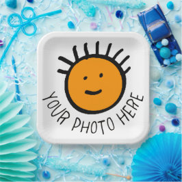 Aangepaste foto 12 GROTE SQUARE PAPER BORDEN Sjabl Papieren Bordje