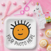 Aangepaste foto 12 GROTE SQUARE PAPER BORDEN Sjabl Papieren Bordje (Feest)