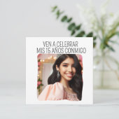 Aangepaste foto 15e verjaardag Mis Quince Quinceañ Kaart (Staand voorkant)