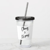 Aangepaste foto 16e Happy Birthday op maat Acryl Drinkbeker (Achterkant)