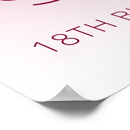 Aangepaste foto 18e verjaardag Bourgogne Poster (Hoek)