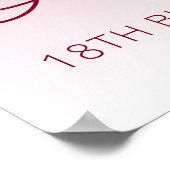 Aangepaste foto 18e verjaardag Bourgogne Poster (Hoek)