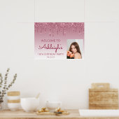 Aangepaste foto 18e verjaardag Bourgogne Poster (Keuken)