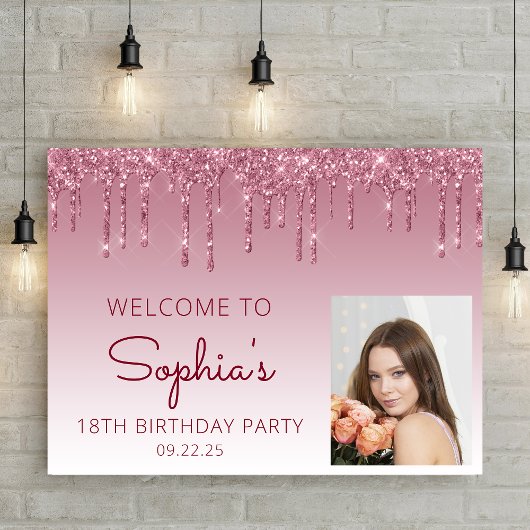 Aangepaste foto 18e verjaardag Bourgogne Poster