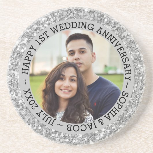 Aangepaste foto 1e Jubileum Zandsteen Onderzetter (Voorkant)