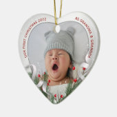 Aangepaste Foto 1e Kerstmis Nieuwe Grootouders Zil Keramisch Ornament (Links)