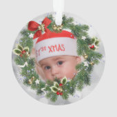 Aangepaste foto 1e Kerstmis Ornament (achterkant)