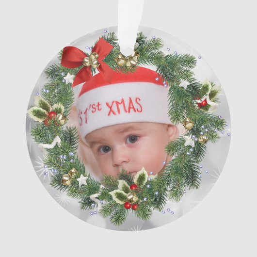 Aangepaste foto 1e Kerstmis Ornament (voorkant)