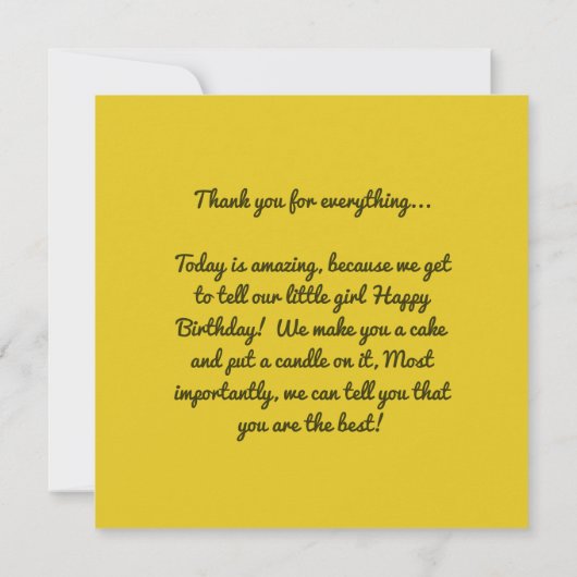 Aangepaste foto 1e verjaardag flat bedankt kaart ( (Achterkant)