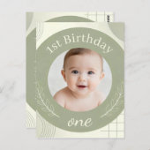 Aangepaste foto 1e verjaardag - gepersonaliseerde  briefkaart (Voorkant / Achterkant)