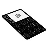Aangepaste foto 2019 kalender magneet - zwart (Rechterzijde)