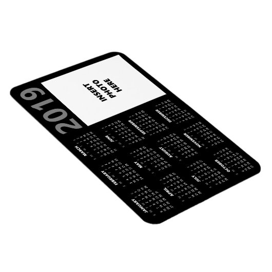 Aangepaste foto 2019 kalender magneet - zwart (Rechterzijde)