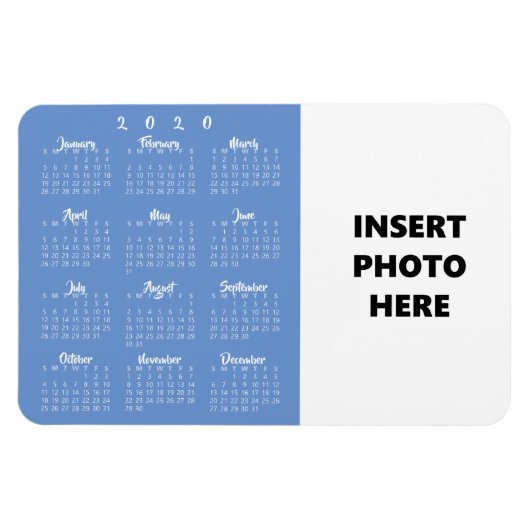 Aangepaste foto 2020 Calendar Magnet Sjabloon Magneet (Horizontaal)
