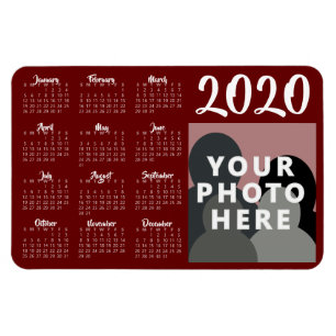 Aangepaste foto 2020 Calendar Magnet Sjabloon Ro Magneet
