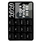 Aangepaste foto 2020 Calendar Magnet Sjabloon | Zw Magneet (Verticaal)