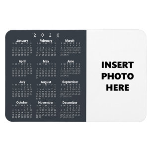 Aangepaste foto 2020 Calendar Magnet Staalgrijs Magneet