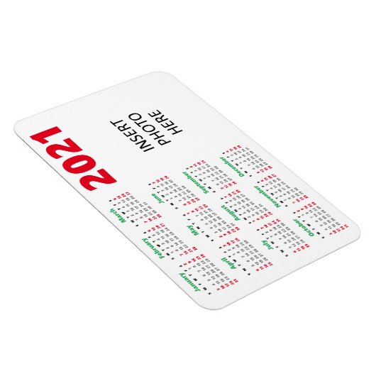 Aangepaste foto 2021 agenda | Kerstrood groen Magneet (Rechterzijde)