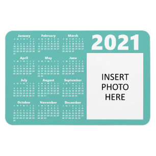 Aangepaste foto 2021 Calendar Magnet BLAUWGROEN Magneet