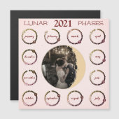 Aangepaste Foto 2021 Lunar Fasen Magneet Kalender  (Voorkant / Achterkant)