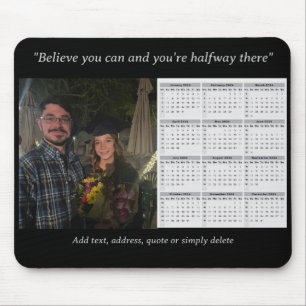 Aangepaste foto 2024 kalender met gepersonaliseerd muismat