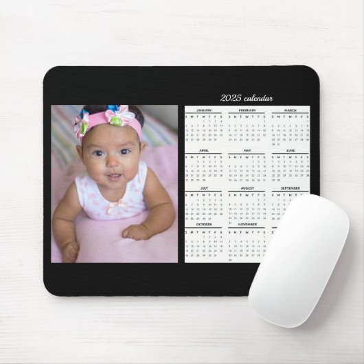 Aangepaste foto 2025 kalender gepersonaliseerd muismat (Met muis)