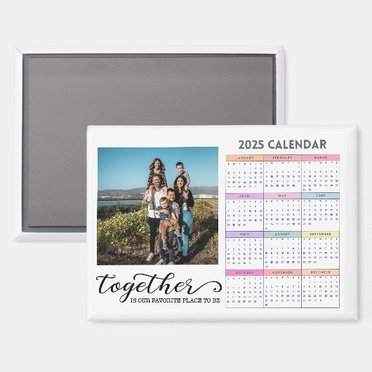 Aangepaste foto 2025 kalender magneet (Voorkant / Achterkant)