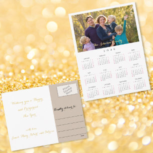 Aangepaste foto 2026 kalender kerst nieuwjaar feestdagenkaart