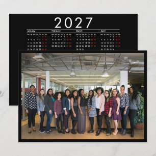 Aangepaste foto 2027 Jaarkalender Bureaukalender Feestdagenkaart