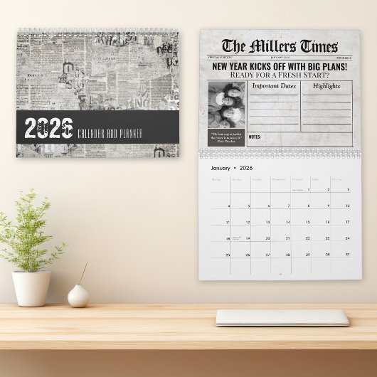 Aangepaste foto 2027 kalender, gezelfamiliekrant kalender