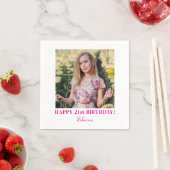 Aangepaste foto 21e 30e 40e 50e 60 verjaardagsfees servet (Insitu)