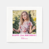 Aangepaste foto 21e 30e 40e 50e 60 verjaardagsfees servet (Voorkant)