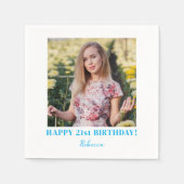 Aangepaste foto 21e 30e 40e 50e 60 verjaardagsfees servet (Voorkant)