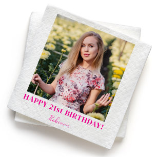 Aangepaste foto 21e 30e 40e 50e 60 verjaardagsfees servet