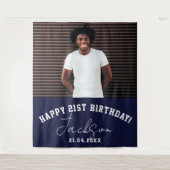 Aangepaste foto 21e marthday Party wandachtergrond Wandkleed (Voorkant)