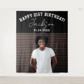 Aangepaste foto 21e marthday Party wandachtergrond Wandkleed (Voorkant)