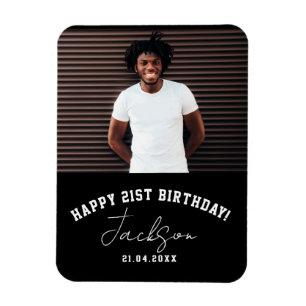 Aangepaste foto 21e verjaardagsfeestje geheugen aa magneet