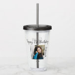 Aangepaste foto 21st Happy Birthday Party-Sjabloon Acryl Drinkbeker<br><div class="desc">Pas de feesttekst bij elk gewenst bericht aan. Vervang de placeholder foto met uw foto. Vul de gebieden van de sjabloon in,  verwijder tekst of de klik past aan om een doopvontstijl,  een grootte,  en een kleur te selecteren u verkiest.</div>