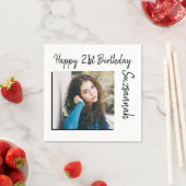 Aangepaste foto 21st Happy Birthday Party-Sjabloon Servet (Insitu)