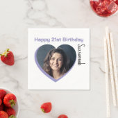 Aangepaste foto 21st Happy Birthday Party-Sjabloon Servet (Insitu)