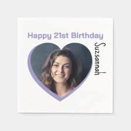 Aangepaste foto 21st Happy Birthday Party-Sjabloon Servet