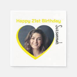 Aangepaste foto 21st Happy Birthday Party-Sjabloon Servet