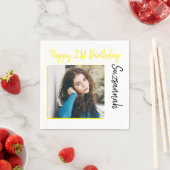 Aangepaste foto 21st Happy Birthday Party-Sjabloon Servet (Insitu)