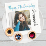 Aangepaste foto 21st Happy Birthday Party-Sjabloon Servet<br><div class="desc">Pas de feesttekst aan met uw juiste bericht. Vervang de placeholder foto met uw foto. Vul de gebieden van de sjabloon in,  verwijder tekst of de klik past aan om een doopvontstijl,  een grootte,  en een kleur te selecteren u verkiest. Foto van de placebohouder met dank aan pixabay.com.</div>