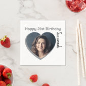 Aangepaste foto 21st Happy Birthday Party-Sjabloon Servet (Insitu)