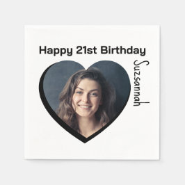 Aangepaste foto 21st Happy Birthday Party-Sjabloon Servet