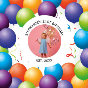 Aangepaste foto 21ste 20ste 30ste 40ste verjaardag ronde button 5,7 cm