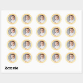 Aangepaste foto 21ste 20ste 30ste 40ste verjaardag ronde sticker (Vel)