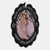 Aangepaste foto 25e bruiloft Jubileum Ornament Kaart (Rechts)